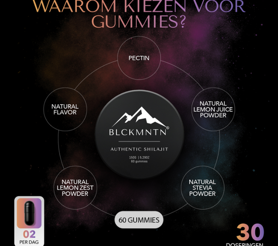 NIEUW | Authentic Shilajit Gummies Gold | 60 PCS