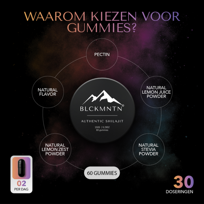 NIEUW | Authentic Shilajit Gummies Gold | 60 PCS